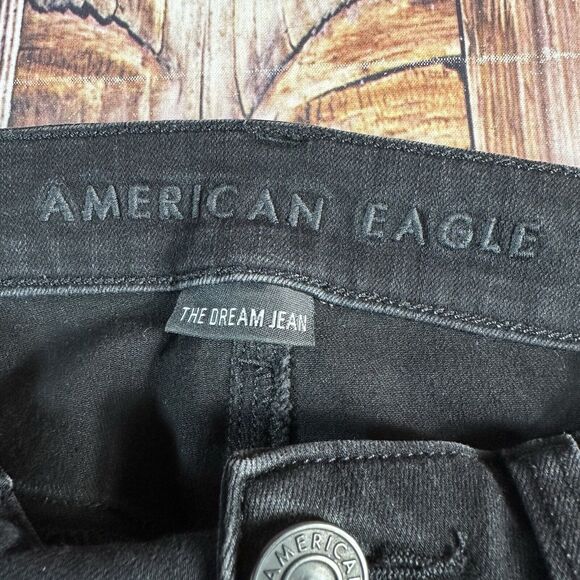American Eagle HI RISE JEGGING Womens Size 4 Black Jeans Denim Pants 27x28 - Picture 9 of 12